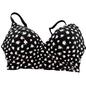 Victoria's Secret PINK Wireless Lounge Floral Roses Bra Size Large / DD